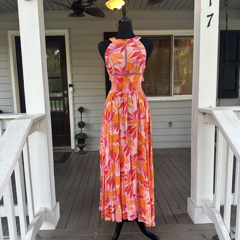 Anthropologie Woman Sz S Abel The Label ATL Boho Floral Maxi Dress